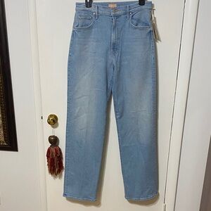MOTHER The Maven Sneak All Fired Up Blue Straight Leg Jeans 29